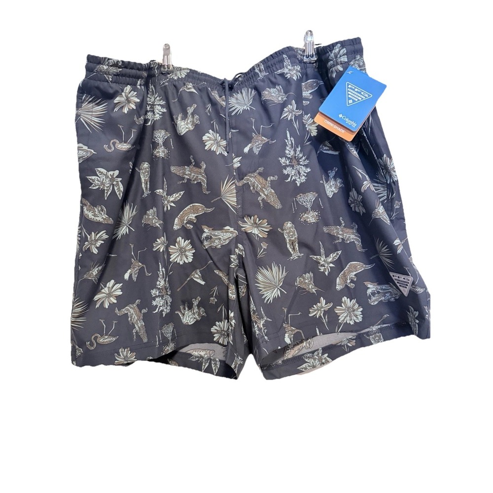 Columbia PFG Swim Trunks Mens XXL Blue Fish Super Backcast Short Omni-Shade NWT